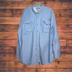 5 for $25🔥Columbia Sky Blue Outdoor Fishing Shirt XXL